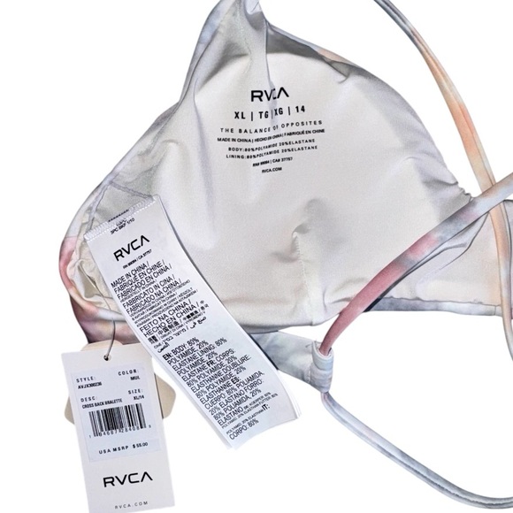 RVCA CrossBack Bralette in Multicolor XL NWT - Picture 5 of 7